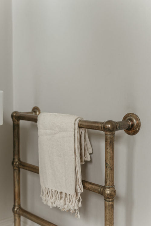 Vintage Style Solid Brass Towel Rail | Wall-Mounted Bathroom Rack | Handmade Brass Towel Holder , Brass Ladder Rail