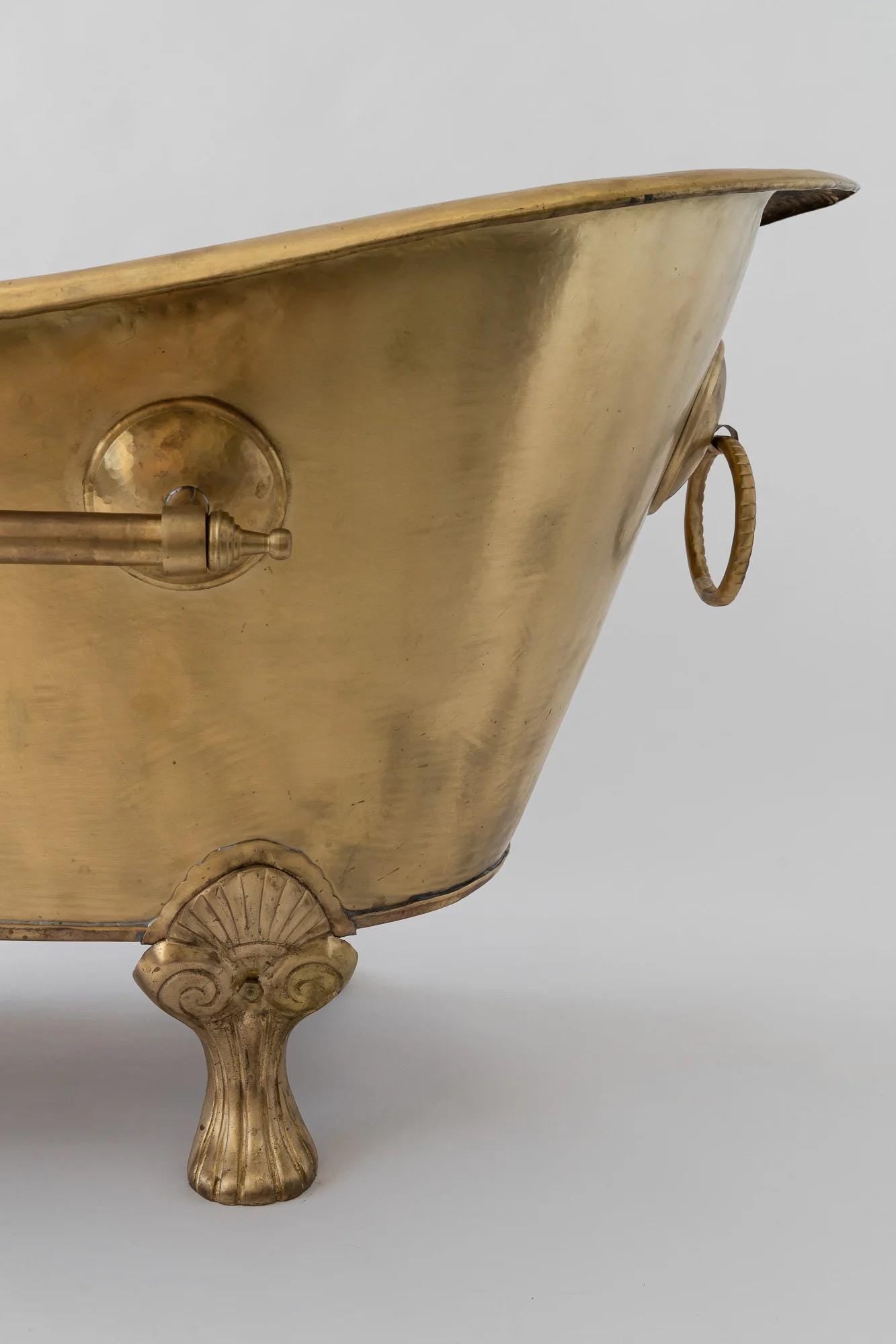 Solid Brass Clawfoot Bathtub – Freestanding Vintage Tub