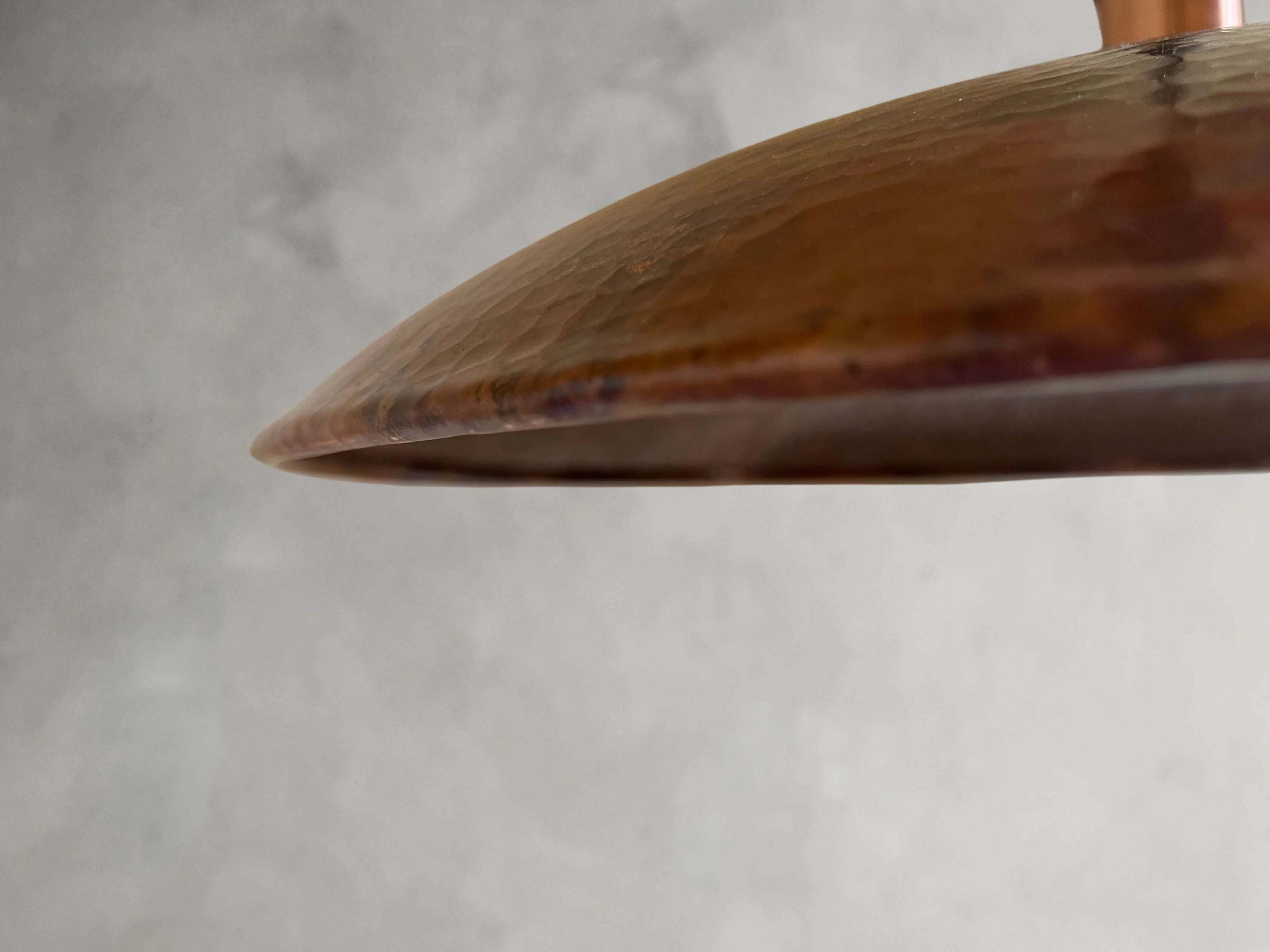 Handcrafted Copper Pendant Light Fixture – Rustic Patina Finish – Customizable Dimensions