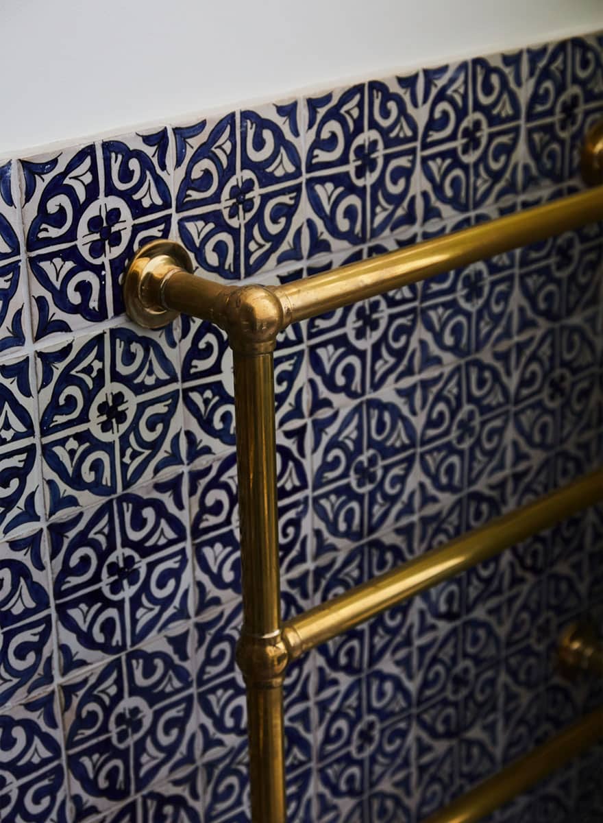 Vintage Style Solid Brass Towel Rail | Wall-Mounted Bathroom Rack | Handmade Brass Towel Holder , Brass Ladder Rail