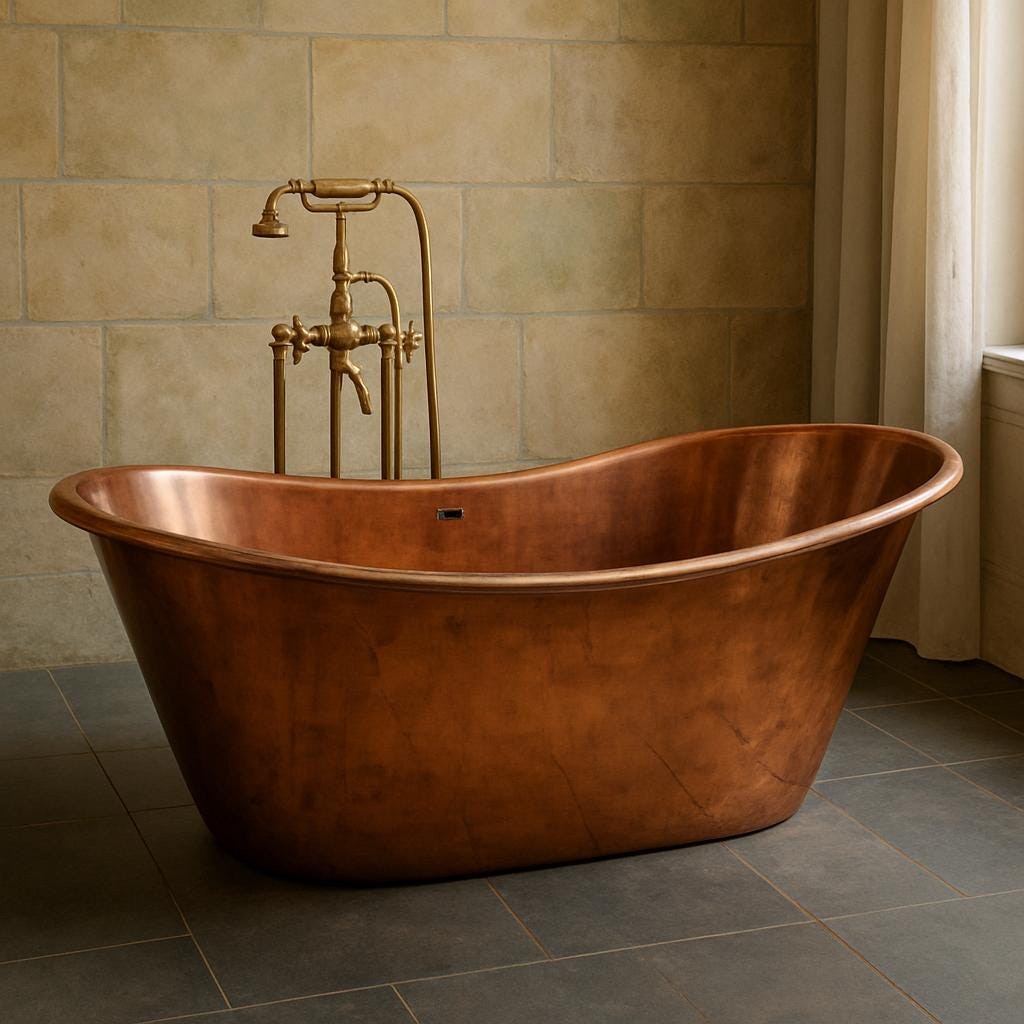 Solid Copper Bathtub, Vintage Freestanding Hammered Tub, Customized Tub , Copper Bathtub , Bathroom Decor Bathtub
