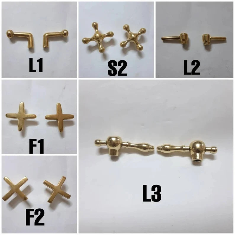 Unlacquered Brass curved legs bridge faucet