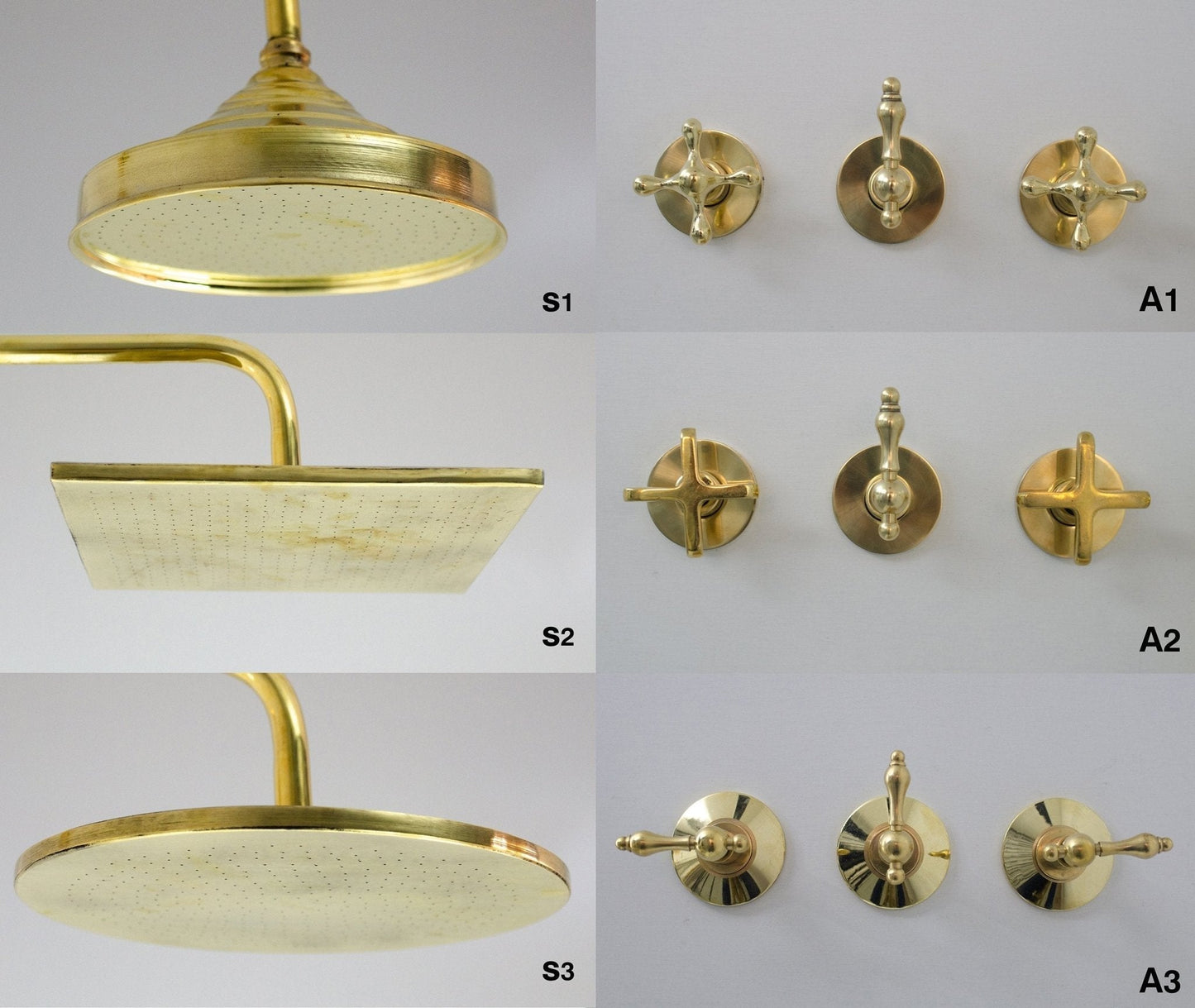 Brass Shower Fixtures - Dual Shower Head