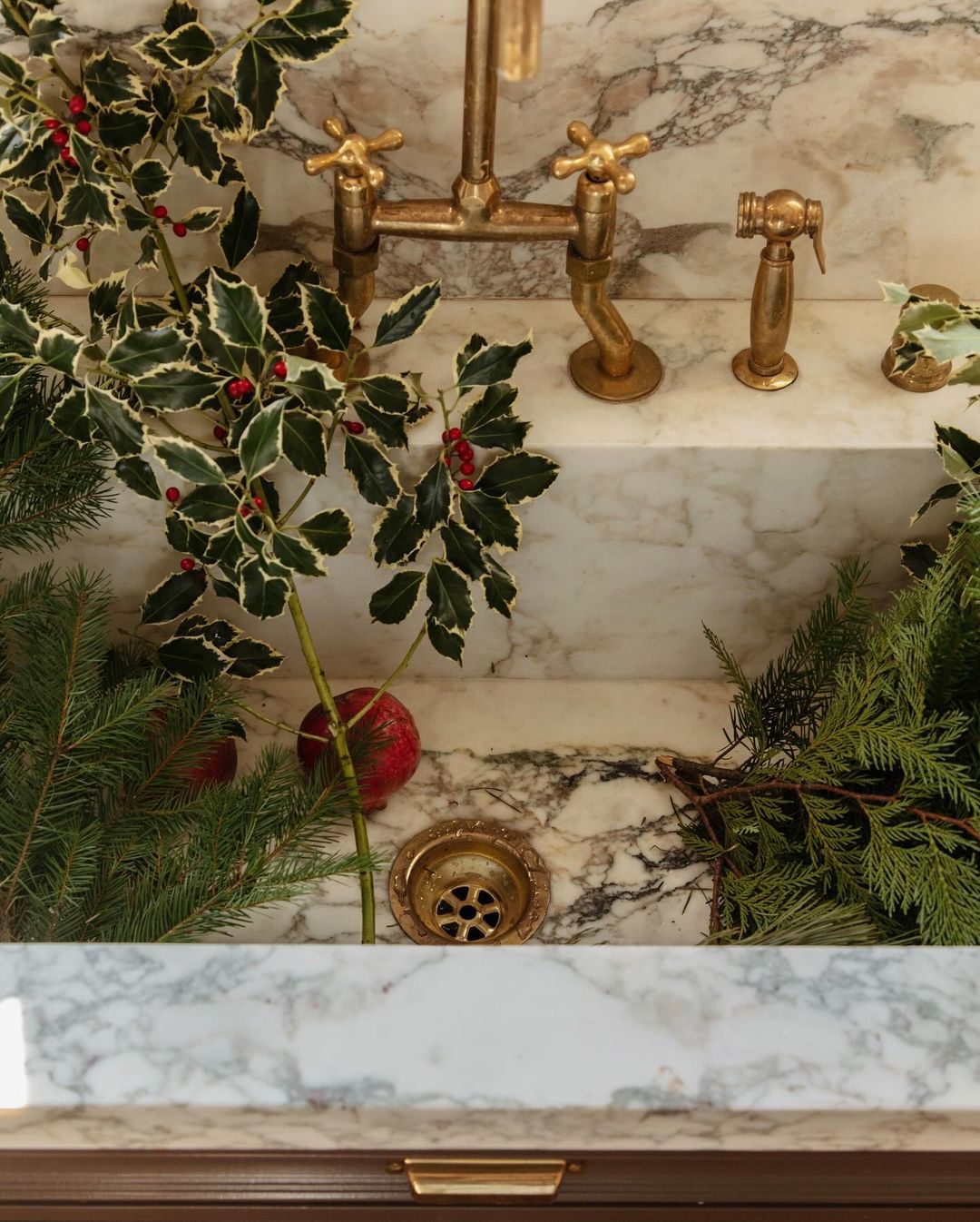 Unlacquered Brass curved legs bridge faucet