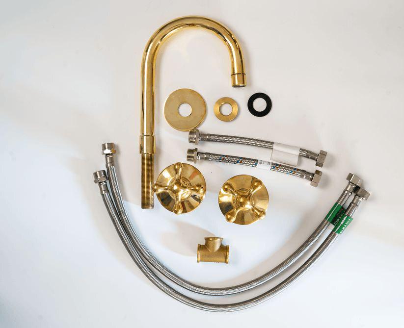 Unlacquered Solid brass bathroom Widespread Faucet , Vanity three holes faucet , 3 holes faucet vanity with Simple cross handles