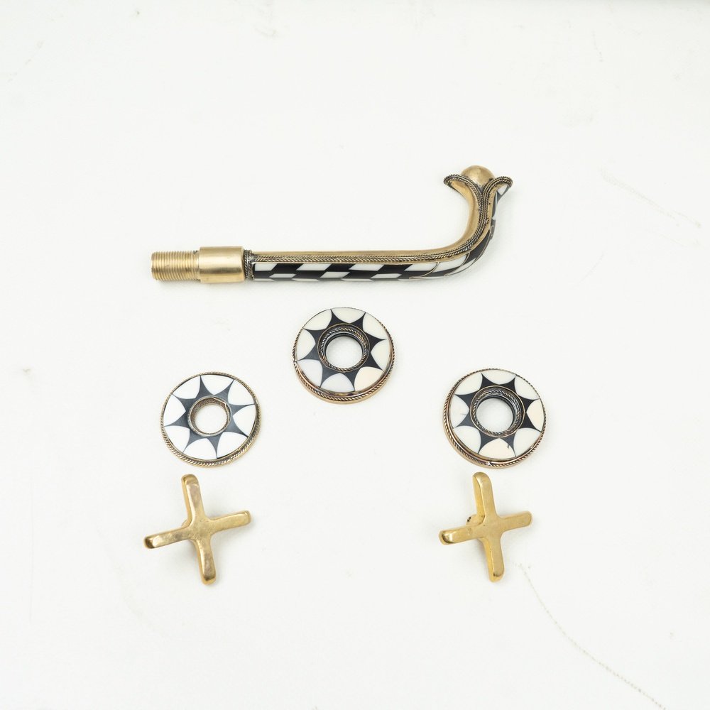 Wood & Brass Wall Faucet