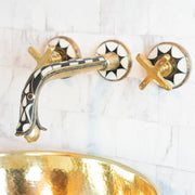 Handcrafted Wood & Brass Wall Mounted faucet