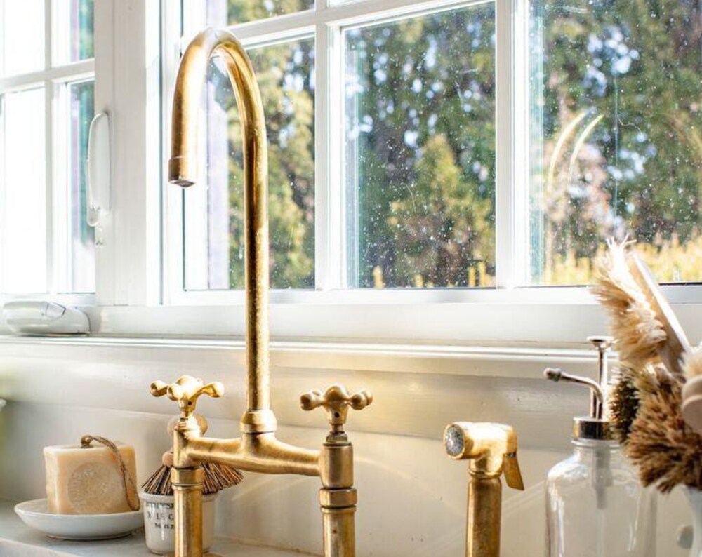 Antique Style, Unlacquered Solid Brass 8 Bridge Faucet