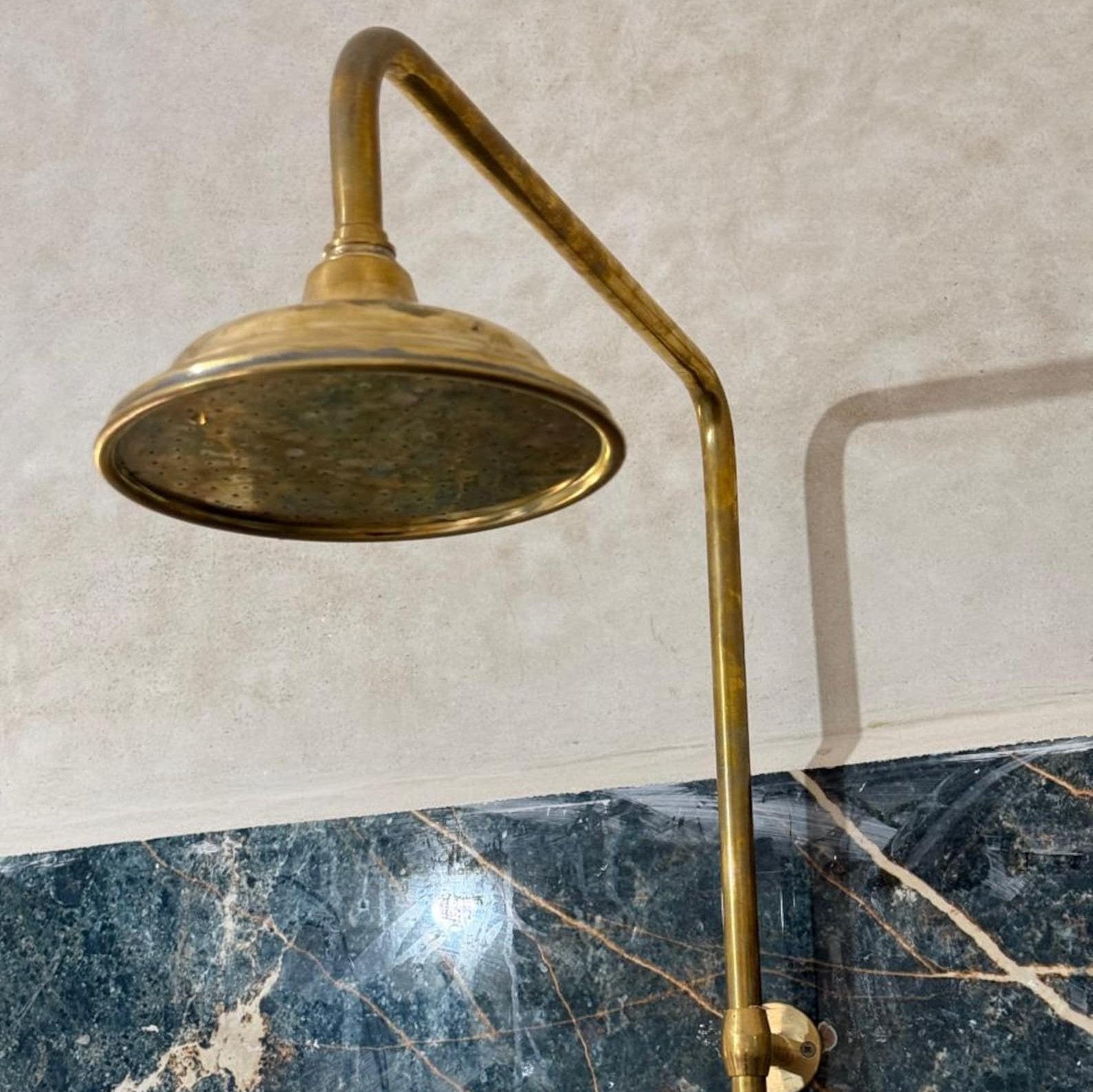 Unlacquered Brass Exposed Shower