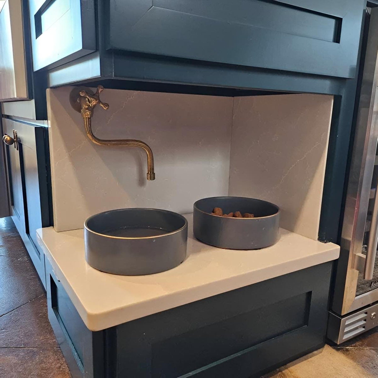 Elegant Unlacquered Brass Stove Pot Filler for Effortless Cooking