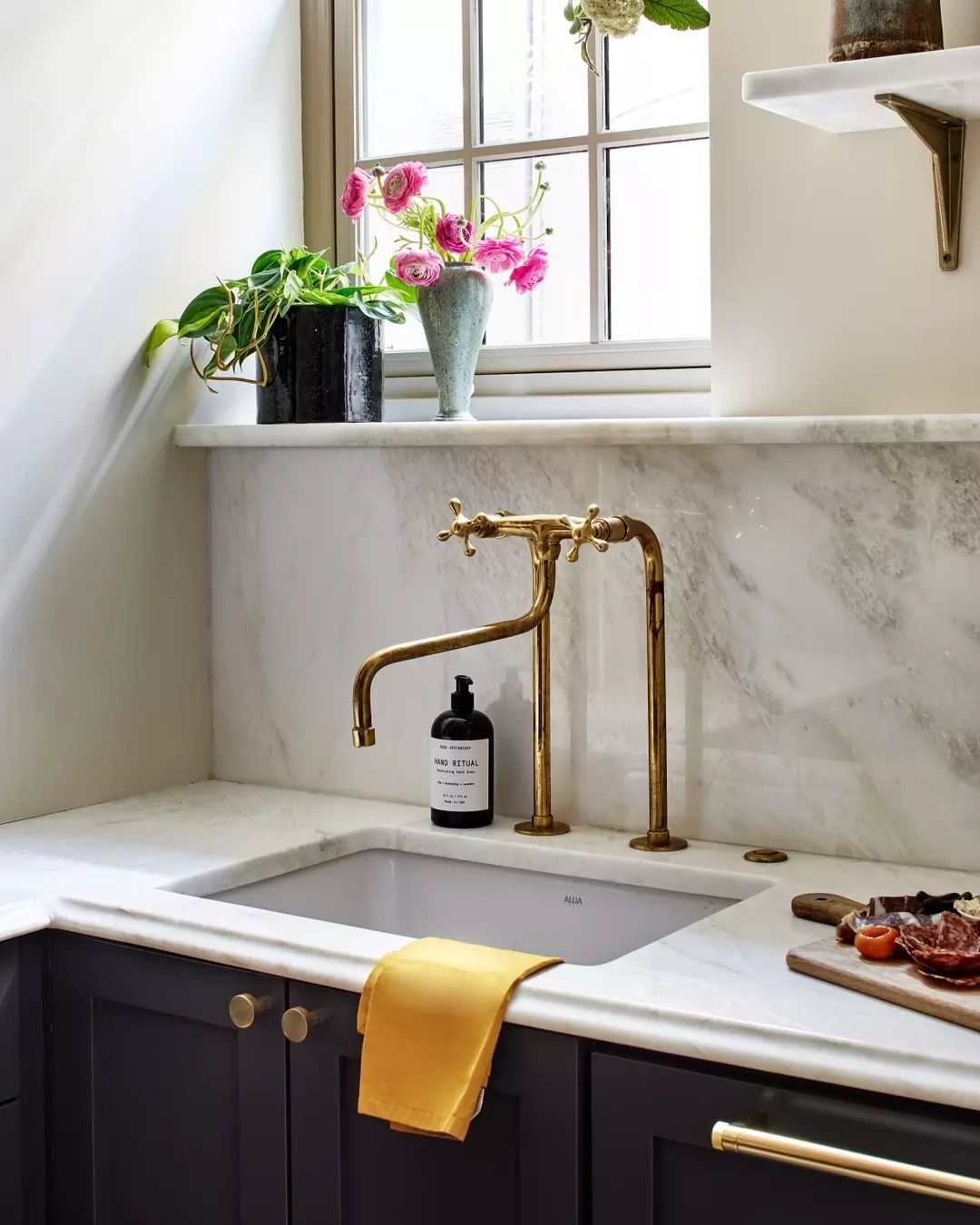Unpainted Brass Kitchen Faucet