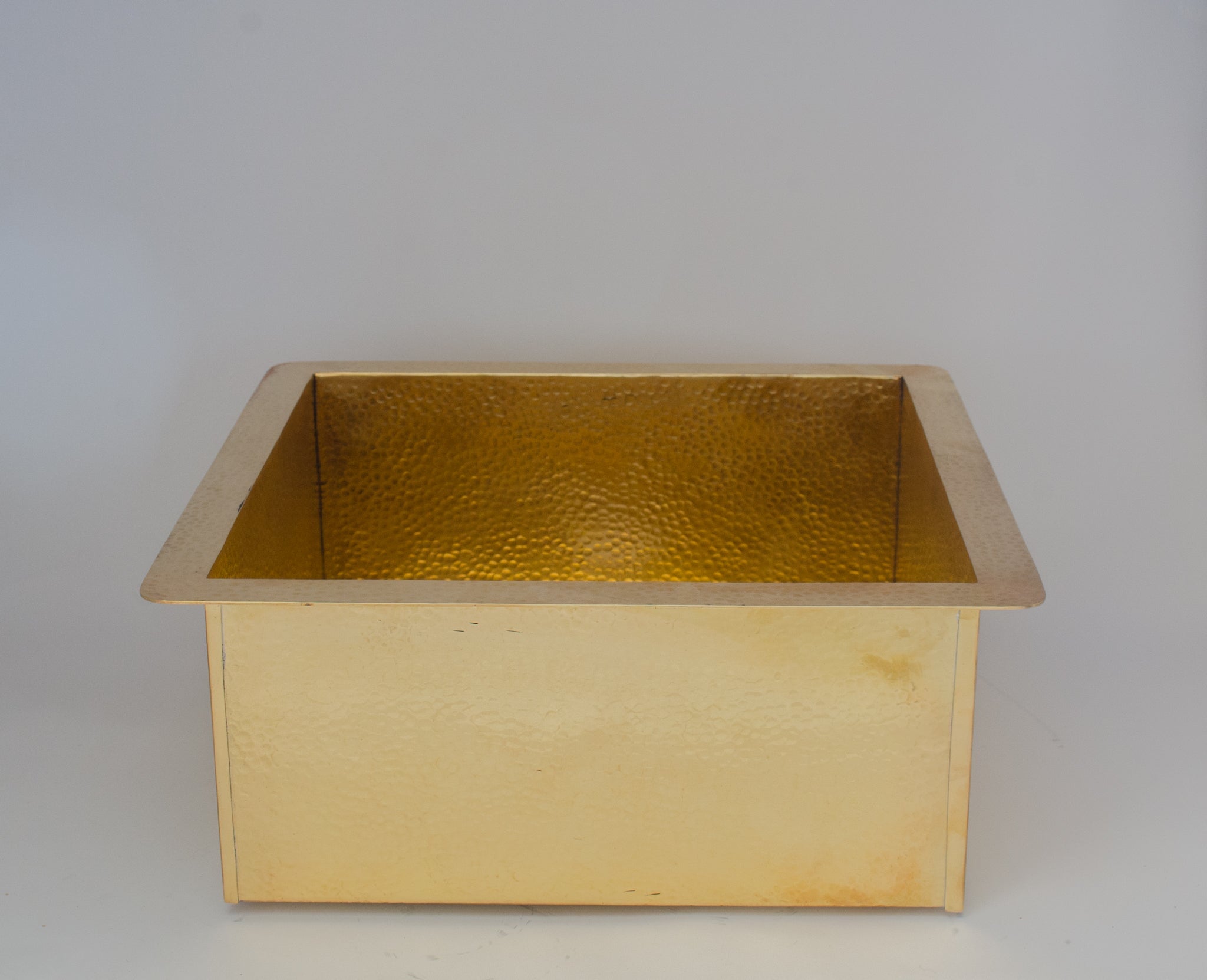 Solid Unlacquered Brass Undermount Hammered Sink, Kitchen Bar Sink, Island Sink, Outdoor Sink