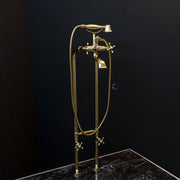 Unlacquered Brass Floor Mount Bath Tub Filler