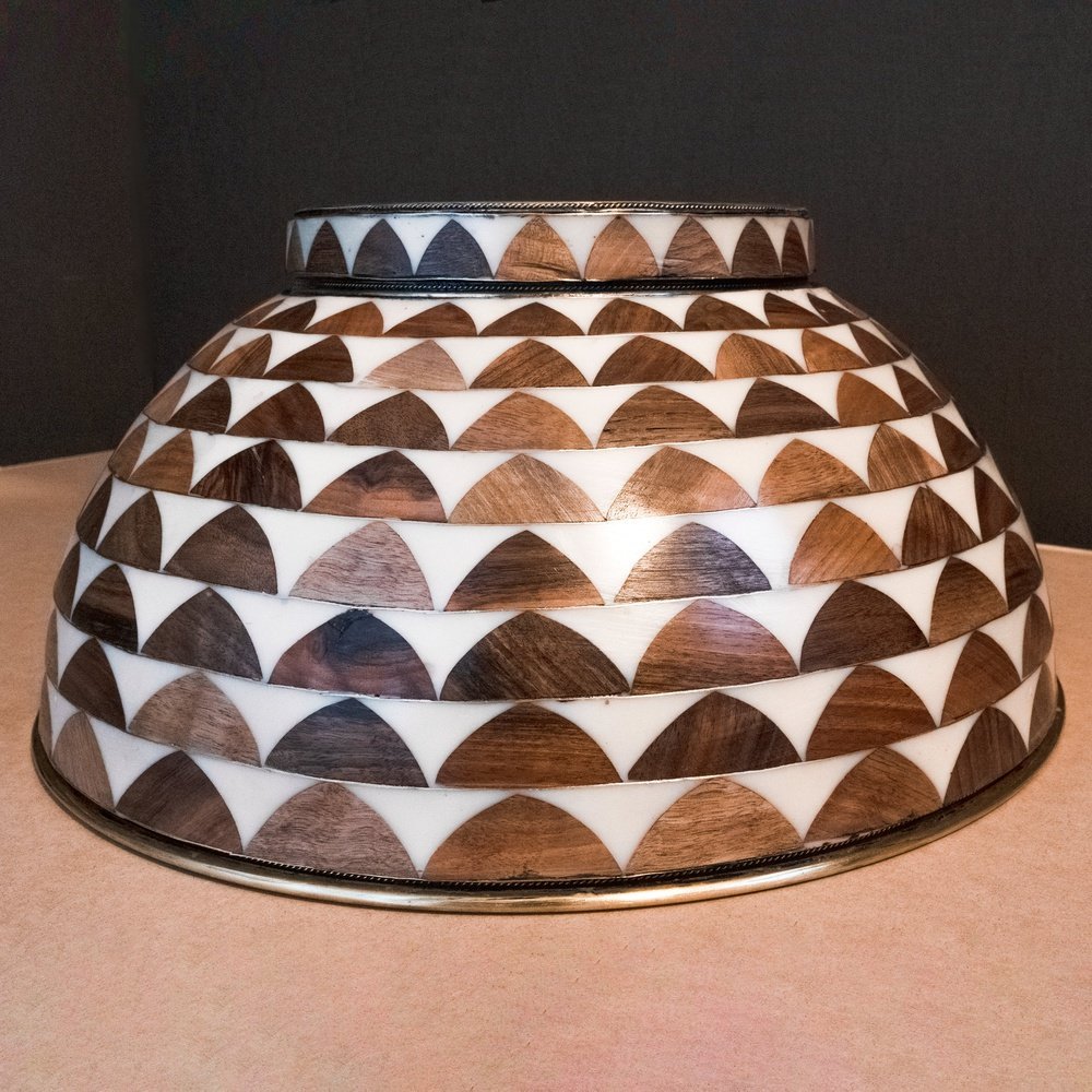 Wood & Brass Bathroom Vessel Sink